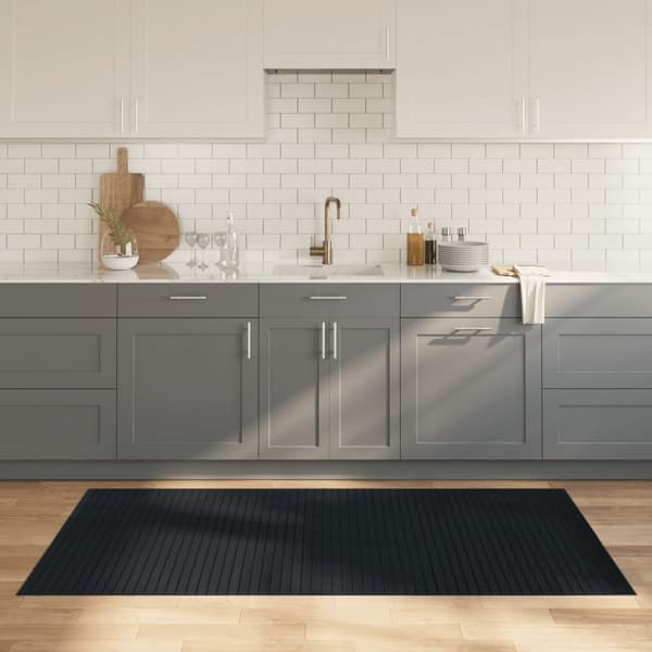 vidaXL gulvtæppe 100x200 cm rektangulær bambus grå