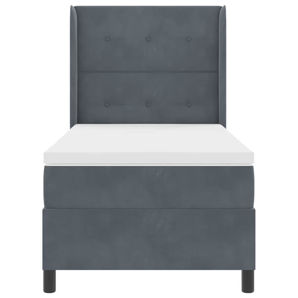 vidaXL Box spring seng med madras Mørkegrå 90 x 200 cm Fløjl