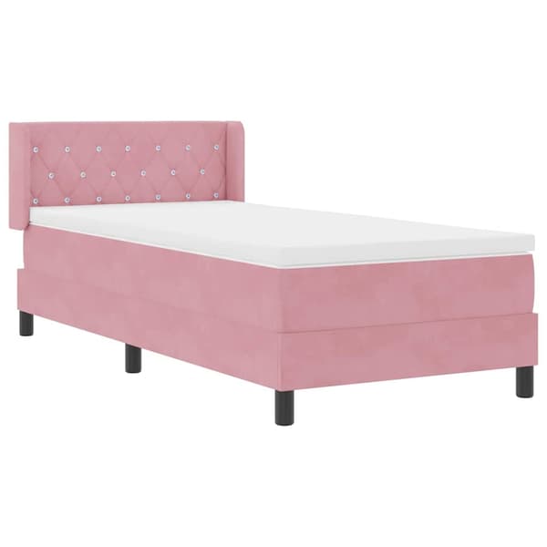 vidaXL Box spring seng med madras Lyserød 190 x 90 cm Polyester