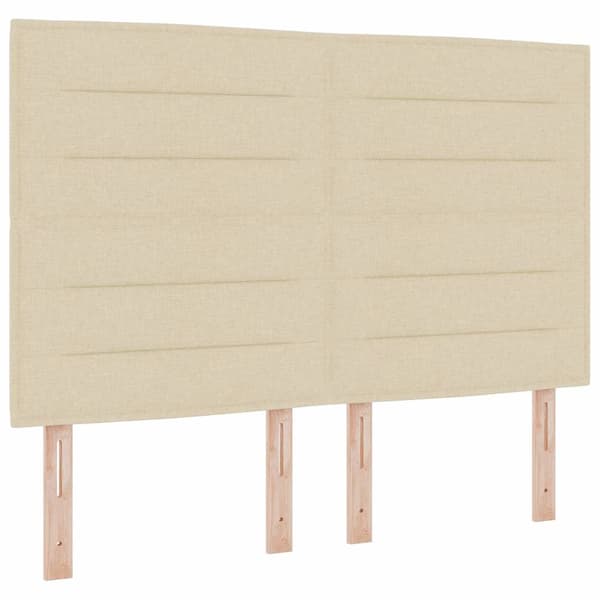 vidaXL Box spring seng med madras Creme 140 x 190 cm Stof