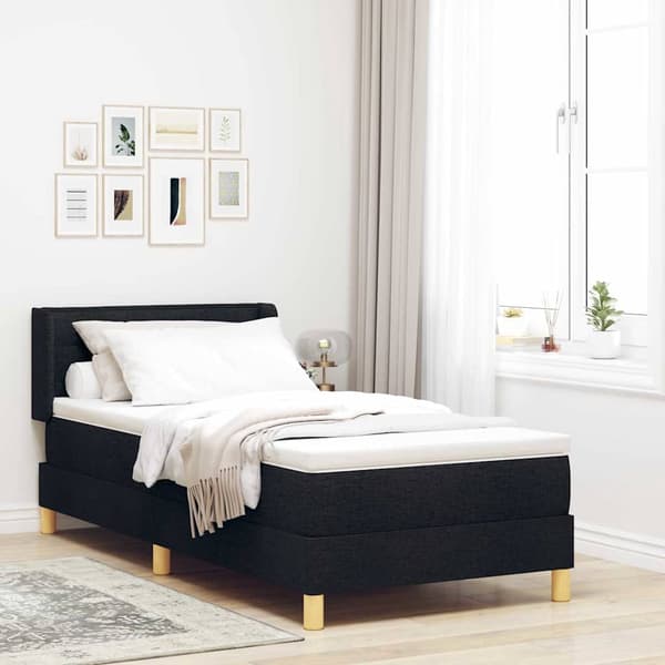 vidaXL Box spring seng med madras Sort 200 x 80 cm Polyester