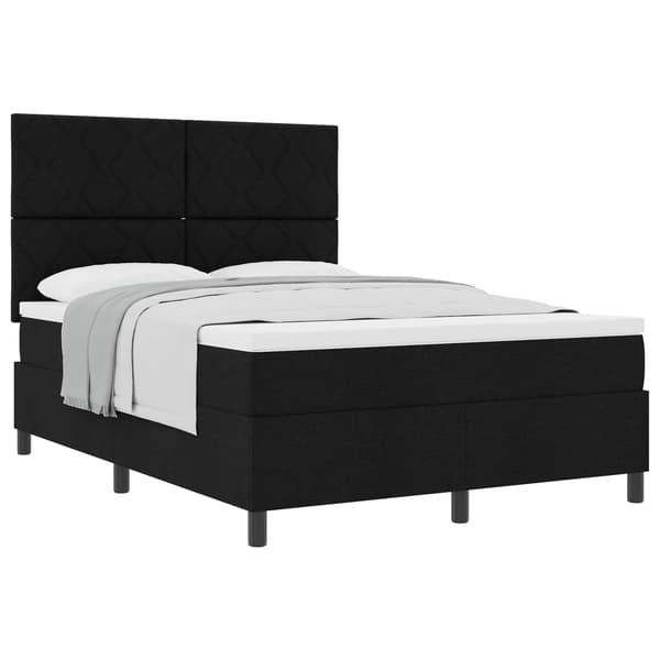 vidaXL Box spring seng med madras Sort 160 x 200 cm Stof