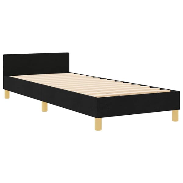 vidaXL Sengeramme Sort 90x200 cm Stof
