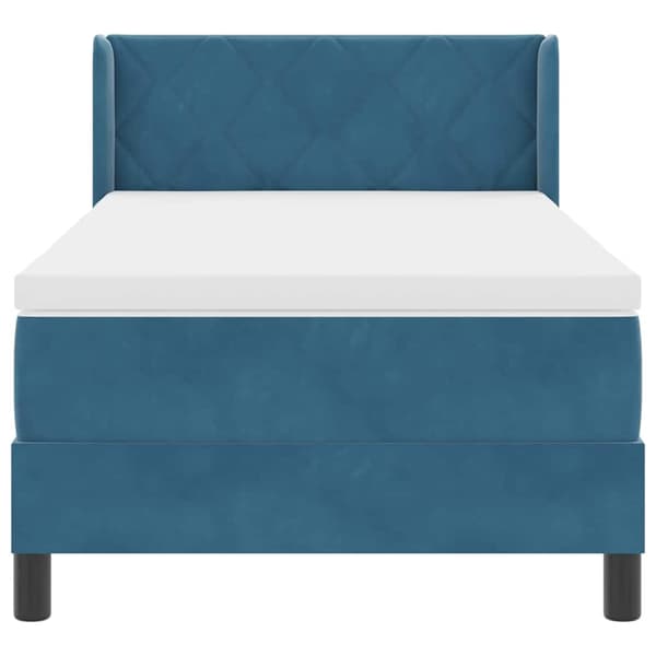 vidaXL Box spring seng med madras Mørk blå 200 x 90 cm Polyester
