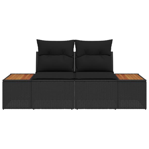 vidaXL Havemøbelsofa Sort 184 x 62 x 85cm polyrattan