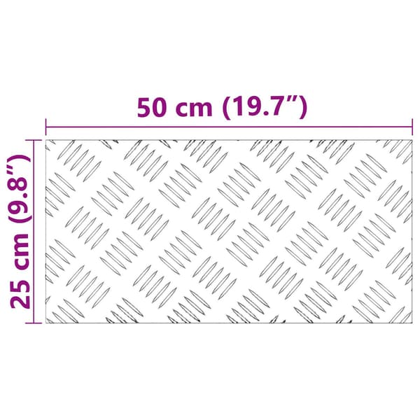 vidaXL Trappe Tread Rektangulær 4 pcs Sølv 50 x 25 cm Aluminium