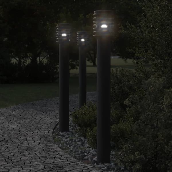 vidaXL udendørs standerlamper 3 stk. 110 cm rustfrit stål sort
