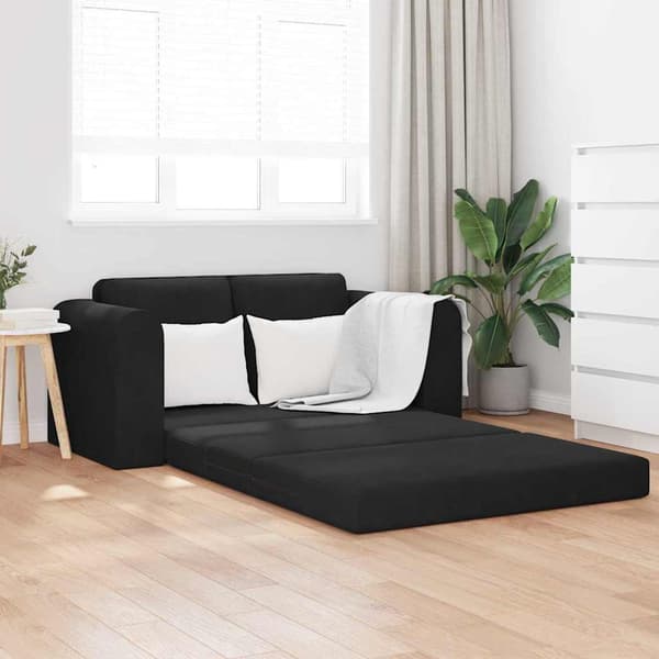 vidaXL Sovesofa 60cm Sort Fløjl