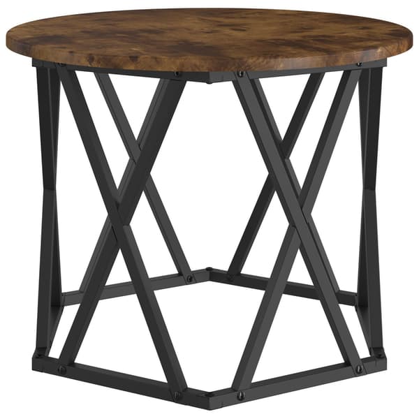 vidaXL Nesting Sidebord 3 pcs Røget eg Ingeniørtræ og stål