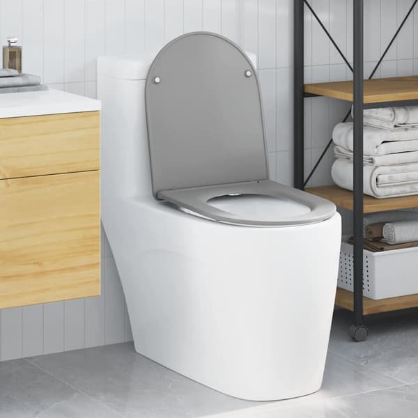 vidaXL WC-istuin Harmaa 47 x 36 x 3,4 cm Duroplast