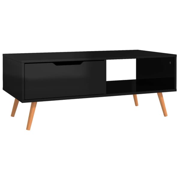 vidaXL sofabord 100x49,5x43 cm spånplade sort højglans