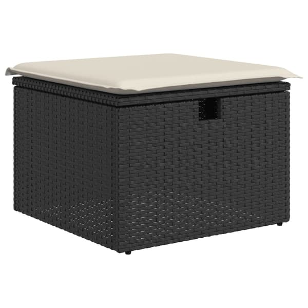 vidaXL sofasæt til haven 6 dele med hynder polyrattan sort