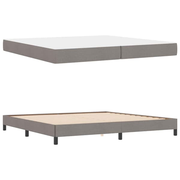 vidaXL Box spring seng med madras Gråbrun 200 x 200 cm Stof