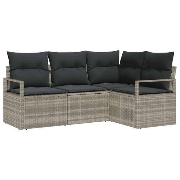 vidaXL Sofa Sæt 4 pcs Lysegrå polyrattan
