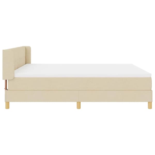 vidaXL Box spring seng med madras Creme 200 x 180 cm Polyester
