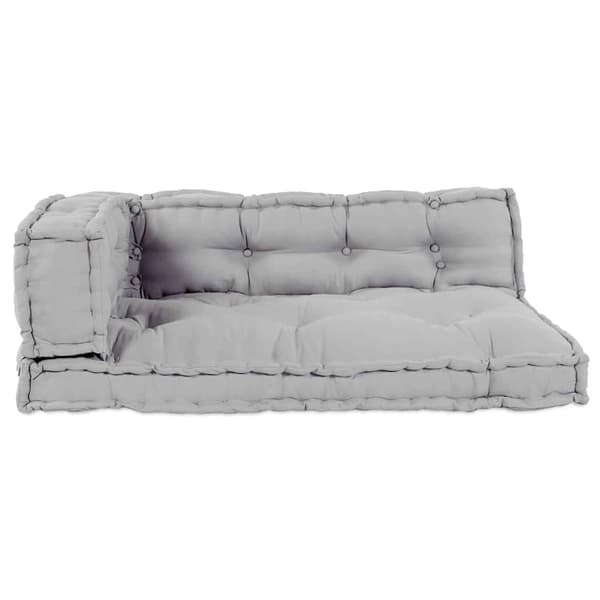 vidaXL Modulært patchwork sofa 3 pcs Grå 120 x 80 x 38 cm Stof
