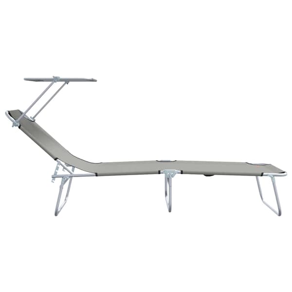 vidaXL Solstol 2 pcs Grå 58 x 188 x 77cm Polyester