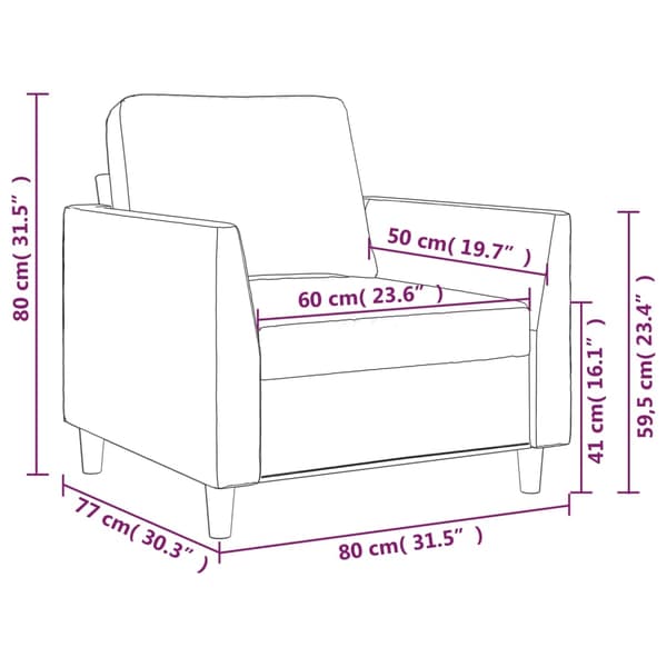 vidaXL lænestol 60 cm kunstlæder sort