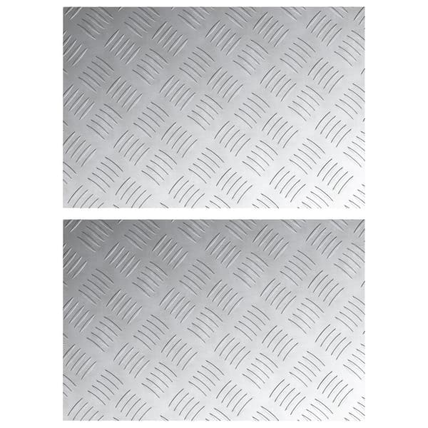 vidaXL Trappe Tread Rektangulær 2 pcs Sølv 60 x 40 cm Aluminium