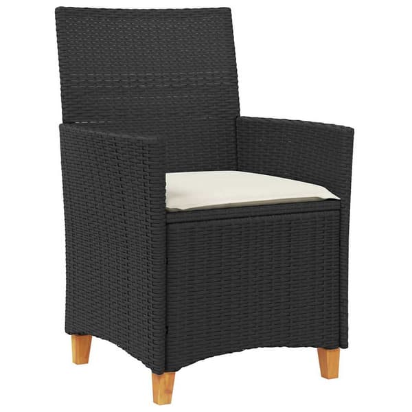 vidaXL Have Spisebordssæt 5 pcs Sort polyrattan