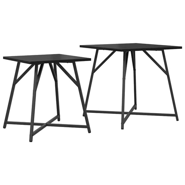 vidaXL Sidebordssæt 2 pcs Sort eg