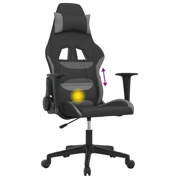 vidaXL gamingstol med massagefunktion sort og lysegrå