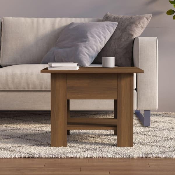 vidaXL sofabord 55x55x42 cm spånplade brun egetræsfarve