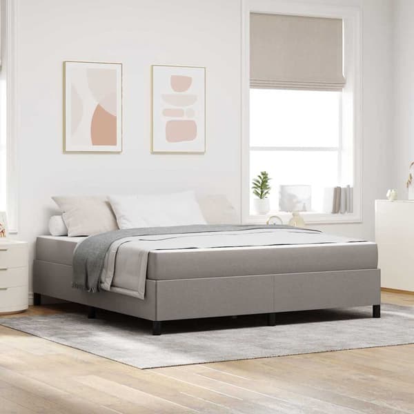 vidaXL Box spring seng Gråbrun 180 x 200 cm Stof