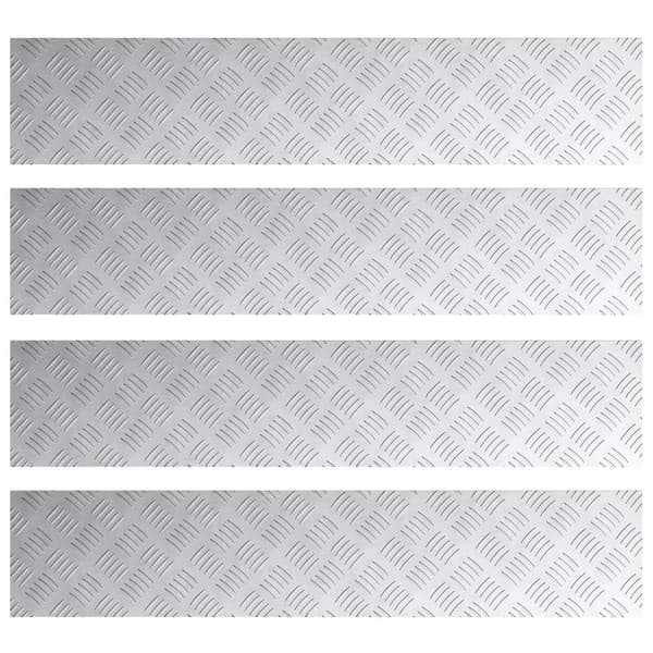 vidaXL Trappe Tread Rektangulær 4 pcs Sølv 100 x 20 cm Aluminium
