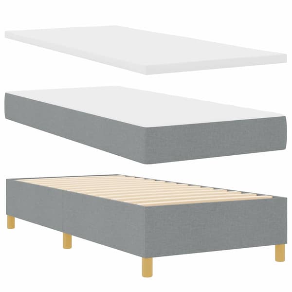 vidaXL Box spring seng med madras Lysegrå 100 x 200 cm Stof