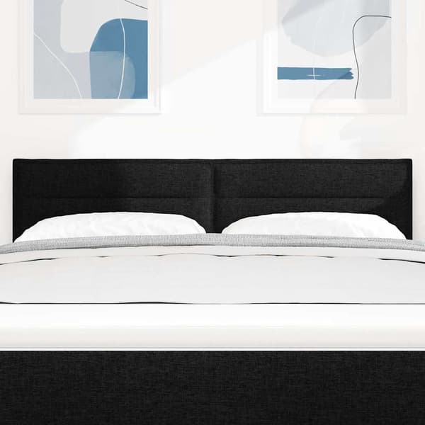 vidaXL Hovedgærde Sort 144 cm Stof