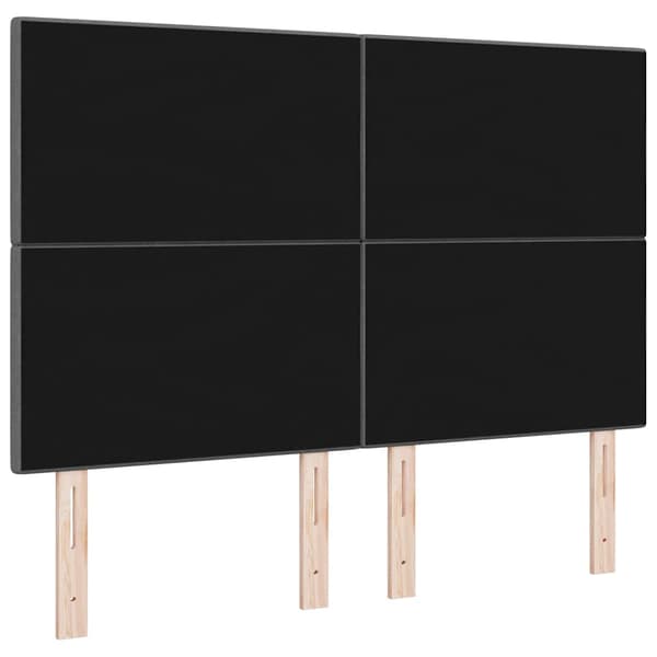 vidaXL LED sengegavl med LED-lysstrimler Mørkegrå 160 cm Stof
