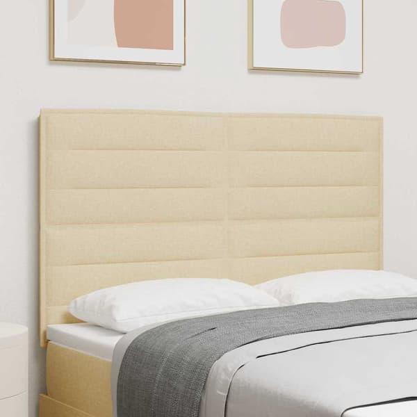vidaXL Hovedgærde Creme 144 cm Stof