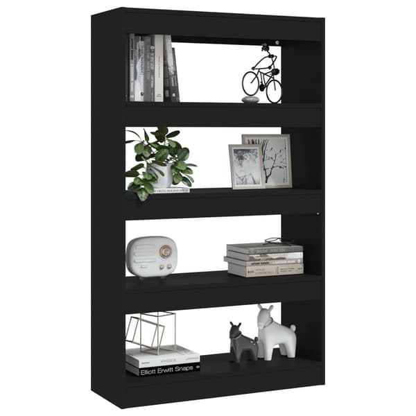 vidaXL bogreol/rumdeler 80x30x135 cm spånplade sort