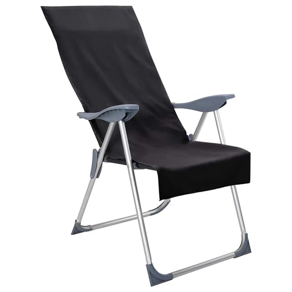 vidaXL Udendørs stol håndklæder 2 pcs Sort 130 x 60 cm