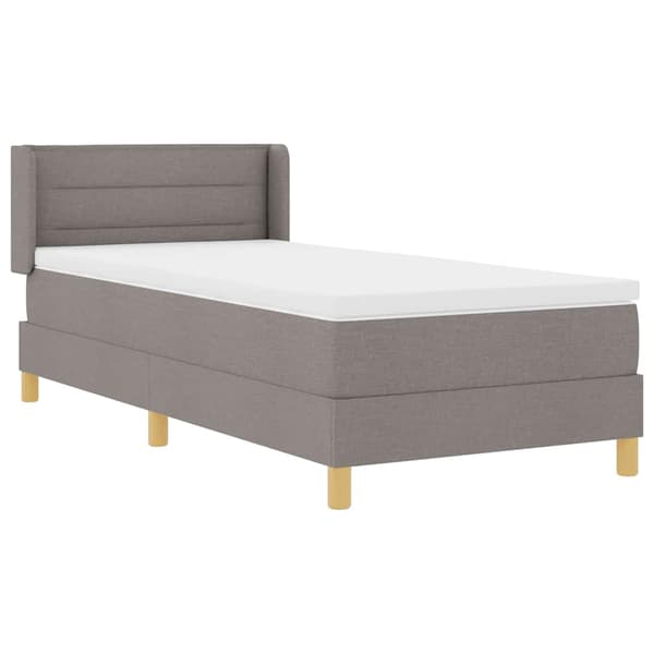 vidaXL Box spring seng med madras Gråbrun 200 x 90 cm Polyester