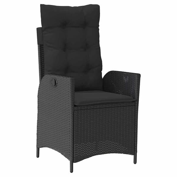 vidaXL Have Spisebordssæt 9 pcs Sort polyrattan
