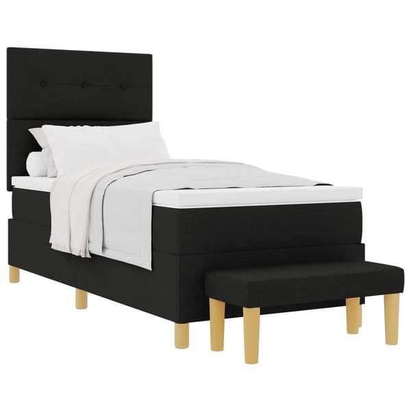 vidaXL Box spring seng med madras Sort 100 x 200 cm Stof