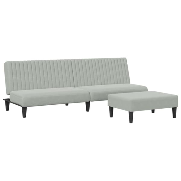 vidaXL sofasæt 2 dele velour lysegrå