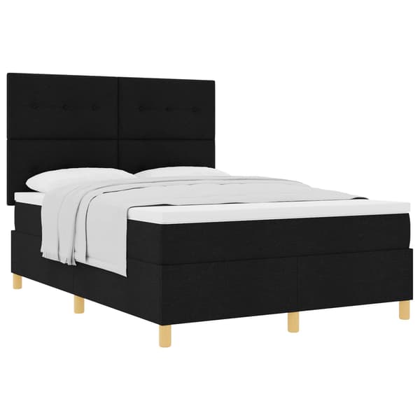vidaXL Box spring seng med madras Sort 160 x 200 cm Stof