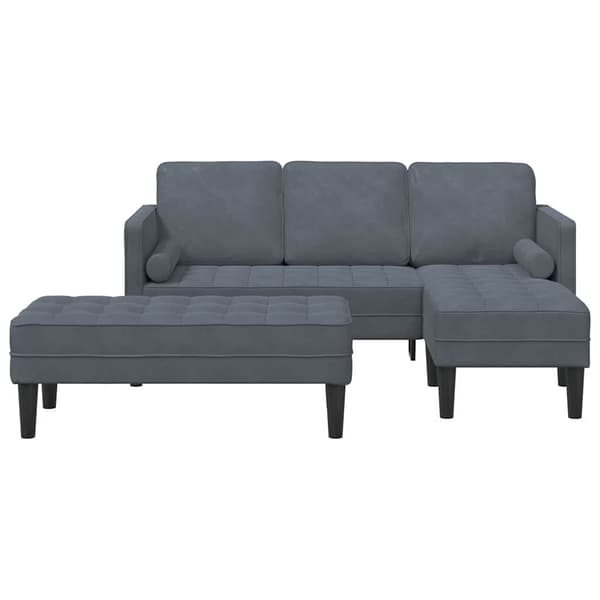 vidaXL Sofa Sæt med pude 2 pcs Mørkegrå Polyester