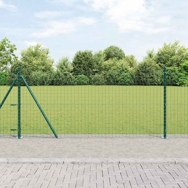 vidaXL Hegnspæl 7 pcs Grøn Stål