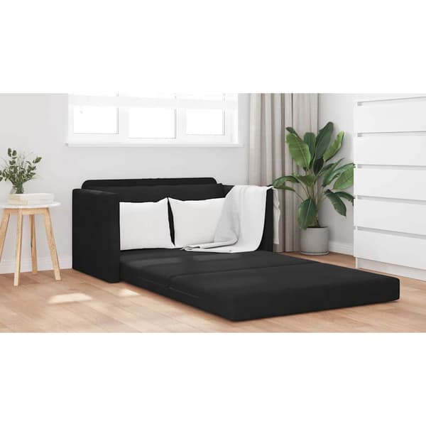 vidaXL Sovesofa 110cm Sort Fløjl