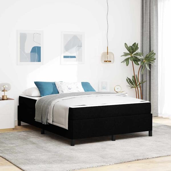 vidaXL Box spring seng Sort 160 x 200 cm Stof