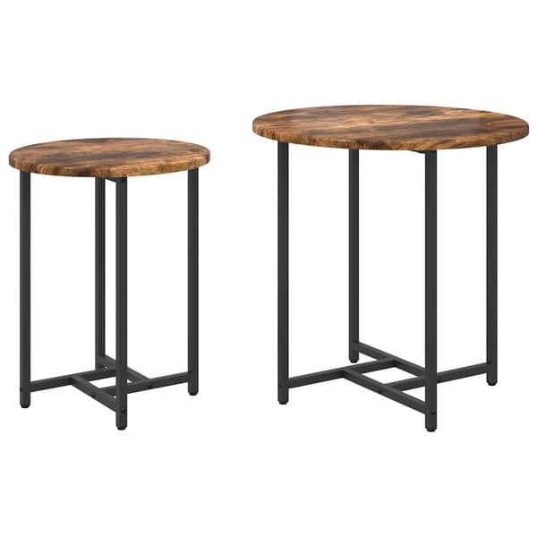 vidaXL Sidebordssæt 2 pcs Røget Eg og Sort