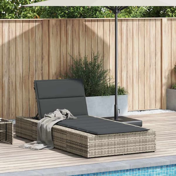 vidaXL solseng med flydende hynde polyrattan lysegrå