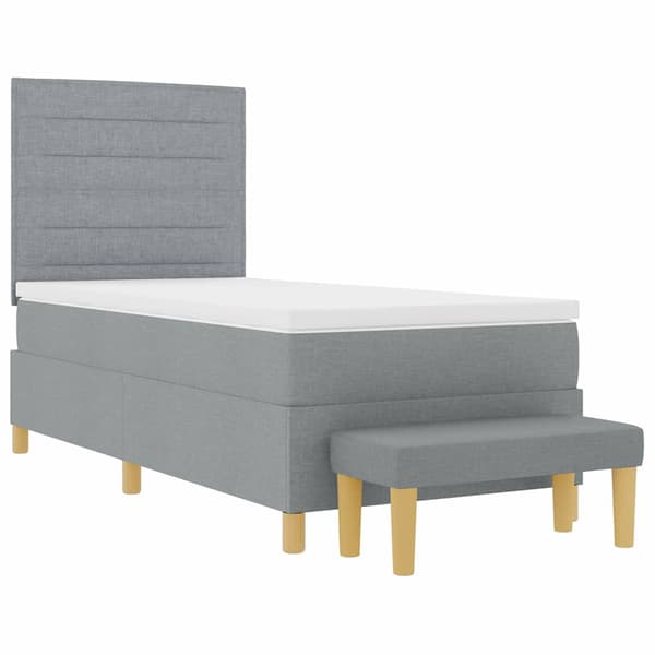 vidaXL Box spring seng med madras Lysegrå 80 x 200 cm Stof