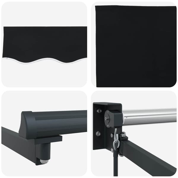 vidaXL Markise Sort 3 x 2,5 m Polyester og metal