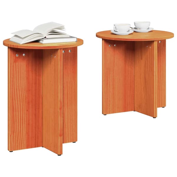 vidaXL Sofabord 2 pcs Voks brun