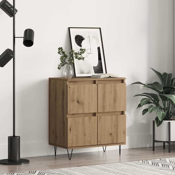vidaXL Sideboard Artisan Egetræ 60 x 35 x 70 cm